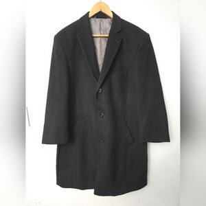 Pronto Moda Europa Wool-Cashmere Blend Overcoat Black - 42R Quiet Luxury